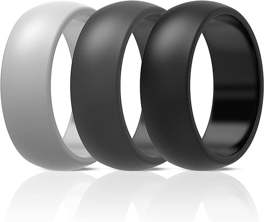 Mens Silicone Wedding Bands 3 Pack